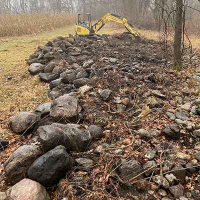 field of small boulders