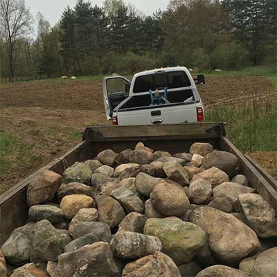 Small boulders ready for delivery