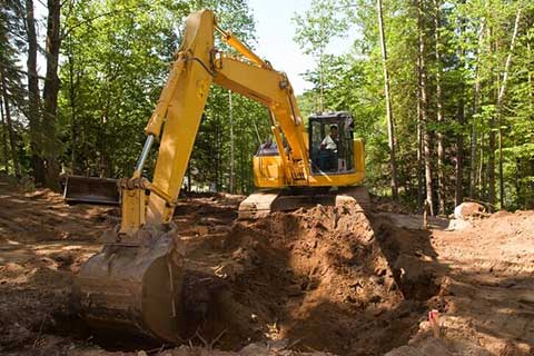 Excavator in use